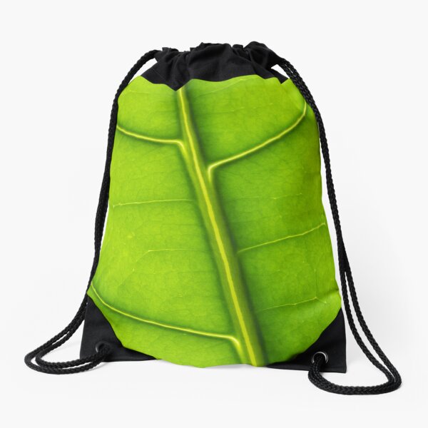 Eco green leaf Drawstring Bag