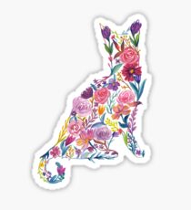 Pegatina Gato de flores