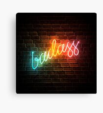 Badass-Regenbogen-Leuchtreklame-heißer Trend Leinwanddruck