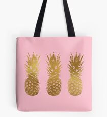 Pink and Gold Pineapple Tote Bag