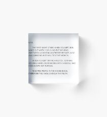 jersey shore anonymous letter to sammi Acrylic Block