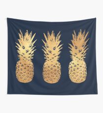 Gold und Samt Ananas Wandbehang