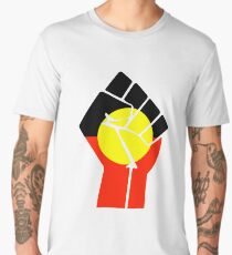 Raised Fist - Aboriginal Flag Men's Premium T-Shirt