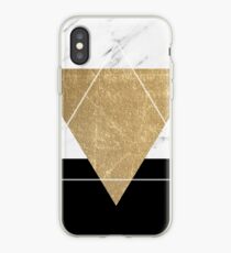 Golden marble deco geometric iPhone Case