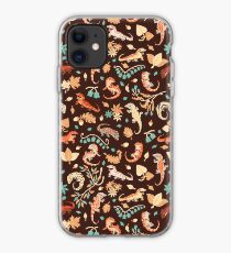 Herbst Geckos in dunkelbraun iPhone-Hülle & Cover