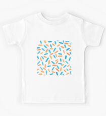 Blue Orange Watercolor Brush Pattern Kids Tee