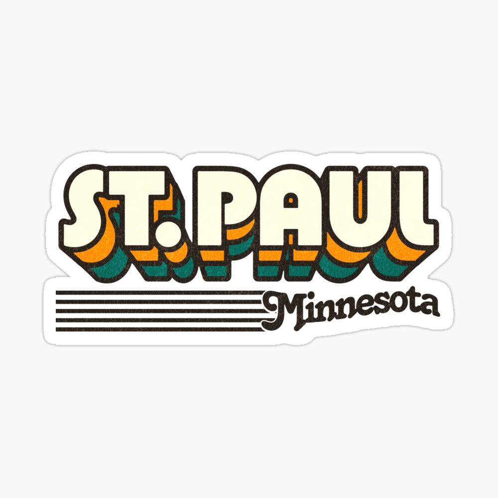 St. Paul, Minnesota | Retro Stripes Sticker