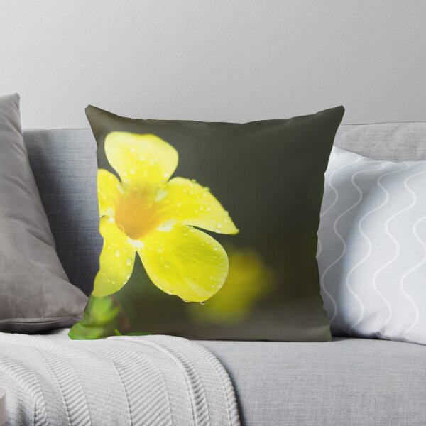 Yellow flower Throw Pillow