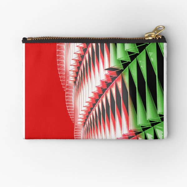 Red green white abstract structure Zipper Pouch