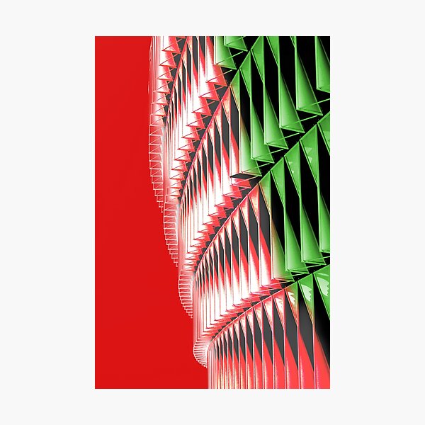 Red green white abstract structure Photographic Print