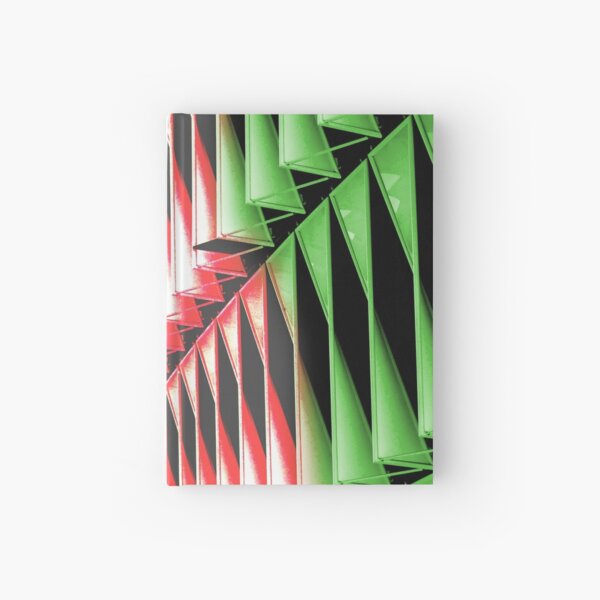 Red green white abstract structure Hardcover Journal