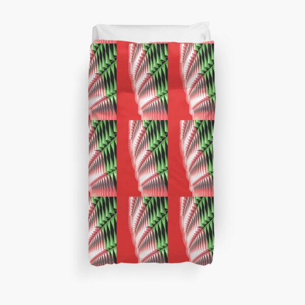 Red green white abstract structure Duvet Cover