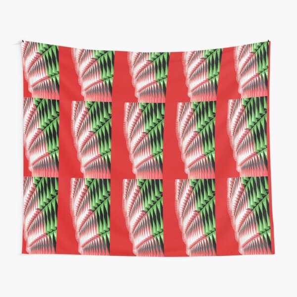 Red green white abstract structure Tapestry