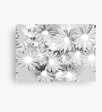 Gray Watercolor Flowers Metal Print