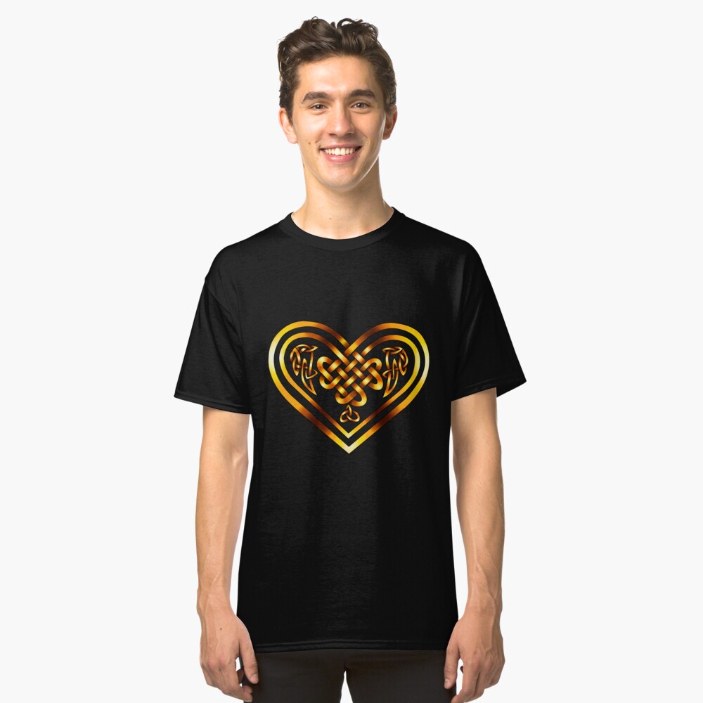 Celtic Heart - Gold on Black Classic T-Shirt