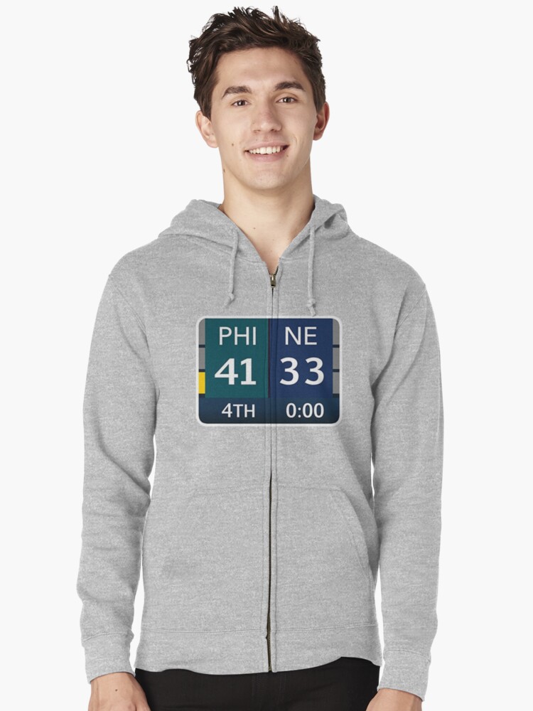 "EAGLES SUPER BOWL CHAMPS (Scoreboard- 41-33)" Zipped Hoodie by tjschwartz31 | Redbubble