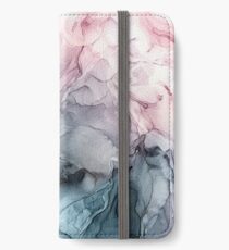 Blush und Paynes graue fließende abstrakte Malerei iPhone Flip-Case/Hülle/Skin