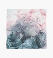 Blush and Payne's Grey Flowing Abstract Painting Scarf