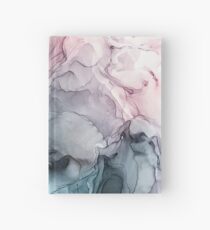 Blush and Payne's Grey Flowing Abstract Painting Hardcover Journal