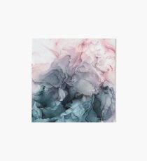 Lámina rígida Blush y Payne's Gray Flowing Abstract Painting