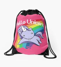 Hello Unicorn Drawstring Bag