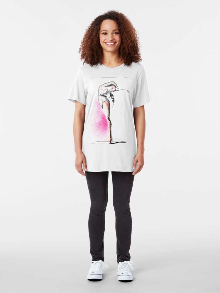 Alternate view of Expressive Dance Drawing Slim Fit T-Shirt