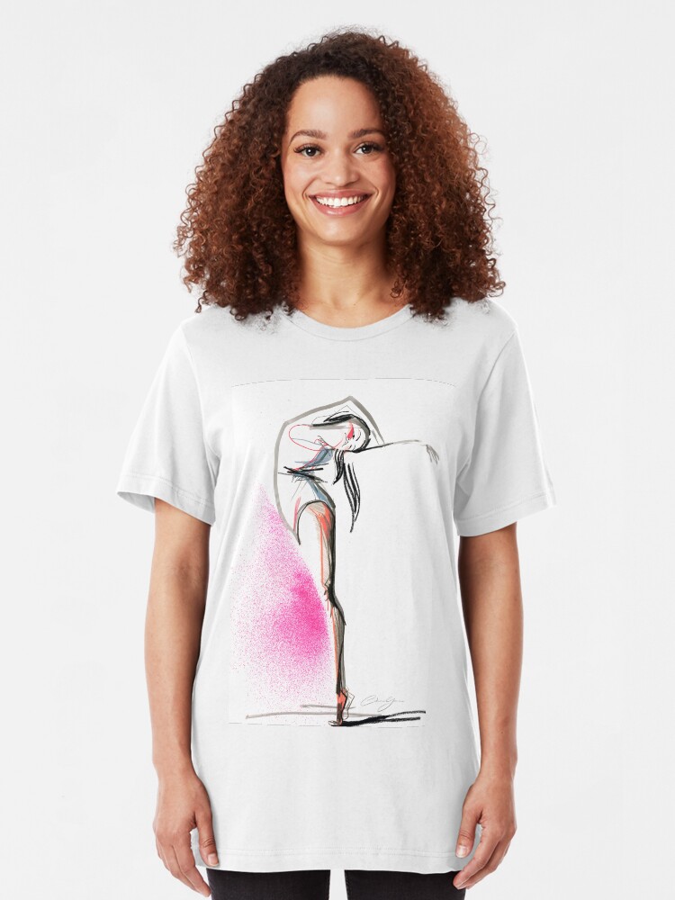 Alternate view of Expressive Dance Drawing Slim Fit T-Shirt