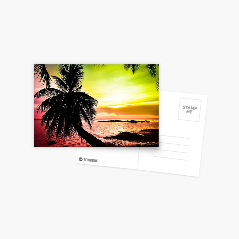 Tropical colorful sunset Postcard