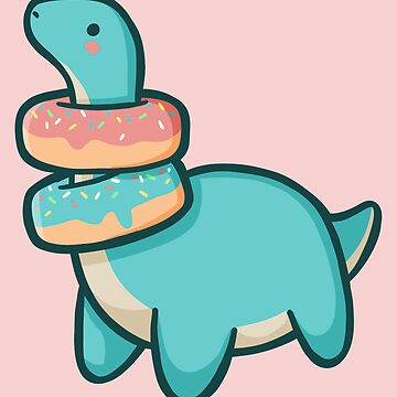 Cute Long Neck with dognuts, Brontosaurus, Brachiosaurus Magnet