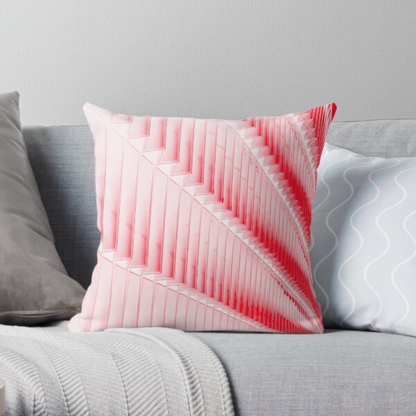 White and red design Throw Pillow