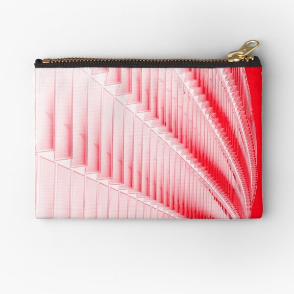 White and red design Zipper Pouch