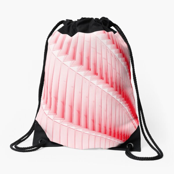 White and red design Drawstring Bag