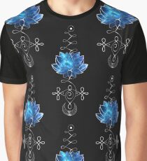 Lotus Unalome - Blaue Galaxie Grafik T-Shirt