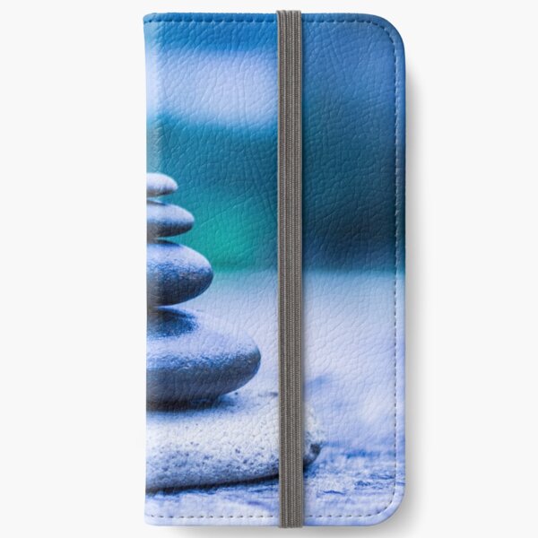 Zen stones blue iPhone Wallet