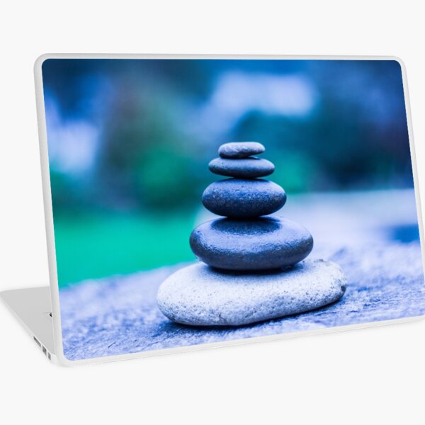 Zen stones blue Laptop Skin