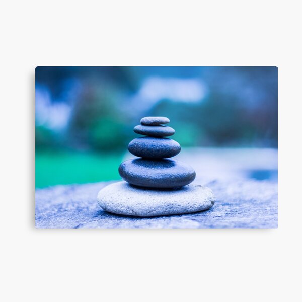 Zen stones blue Metal Print
