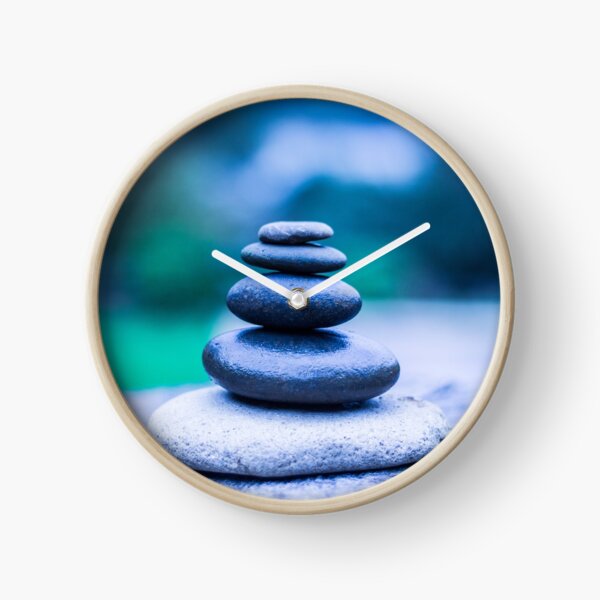 Zen stones blue Clock