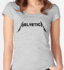 Helvetica Typography Design Humor Women's Fitted Scoop T-Shirt