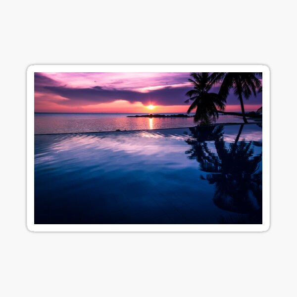 Tropical sunset pool Sticker
