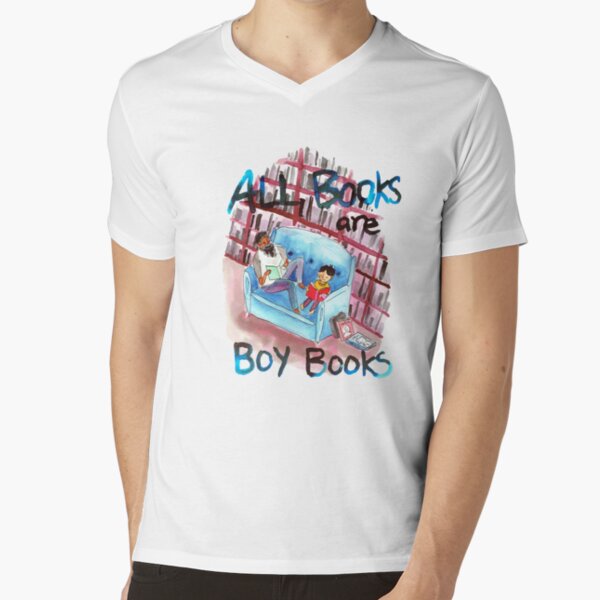 All books are boy books V-Neck T-Shirt