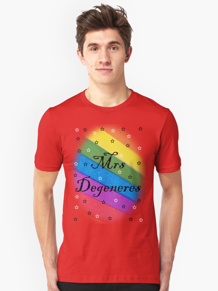 Alternate view of Mrs Degeneres - Lesbian Rainbow T-Shirt Slim Fit T-Shirt