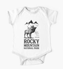 Rocky Mountain Nationalpark T Shirt Weinlese-Colorado-Elche Baby Body Kurzarm