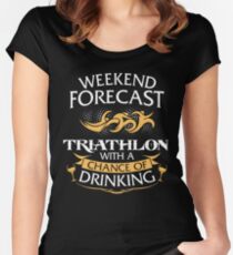 Weekend Forecast Triathlon With A Chance Of Drinking Women's Fitted Scoop T-Shirt