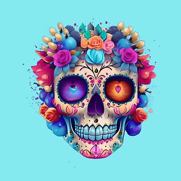 Calavera- Floral Sugar Skull Art Board Print for Sale by