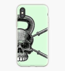 Kettlebell Crossed Barbells (washed out) iPhone Case