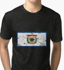 West Virginia Vintage Flag Tri-blend T-Shirt