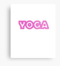 pink neon YOGA Metal Print