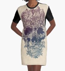 Skull Floral Graphic T-Shirt Dress