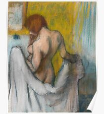 Frau mit einem Handtuch von Edgar Degas Poster