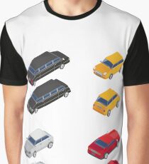 Isometric Transportation. Limousine Car. Sport Car. City Car. Graphic T-Shirt
